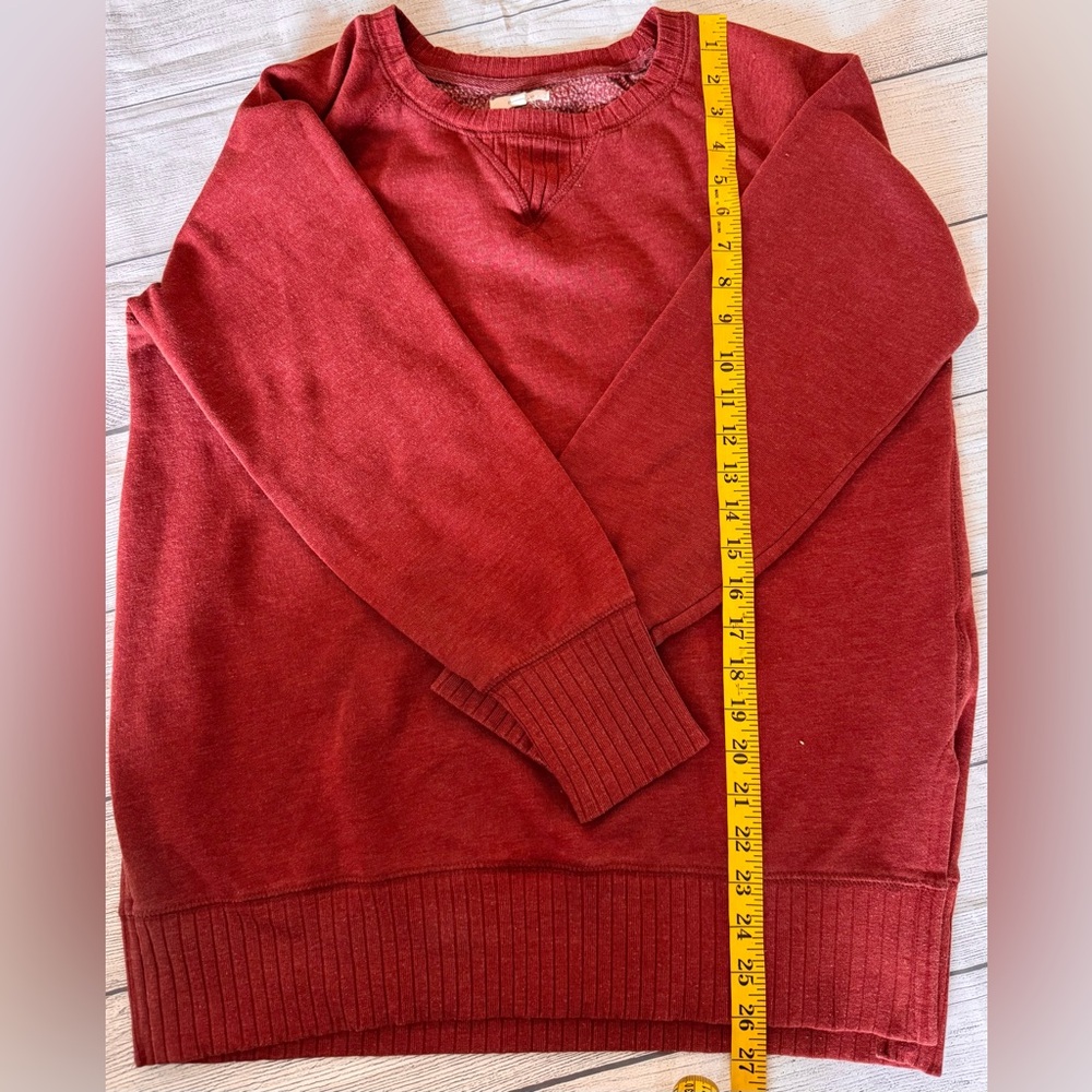 Maurices Small Rust Orange Crewneck Sweatshirt Side Slit Cozy Pullover - Picture 4 of 7